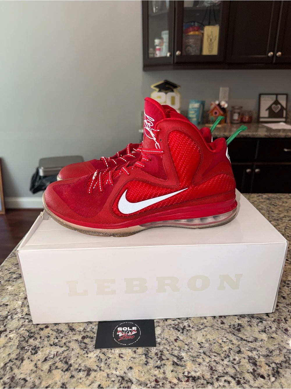 Size 14 Nike LeBron 9 Christmas SKU 469764-602 Gently Used Preowned